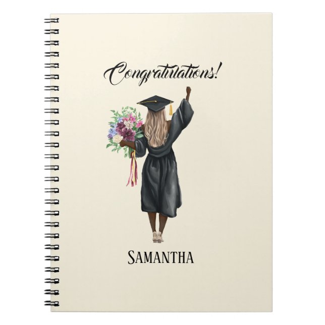 Personalised Watercolor Graduation (7) Notebook (Front)