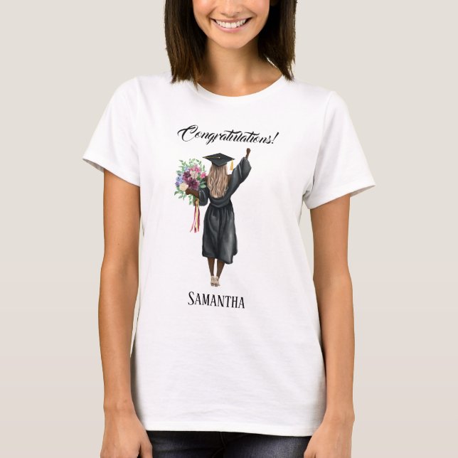 Personalised Watercolor Graduation (7) T-Shirt (Front)