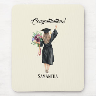 Personalised Watercolor Graduation (8) Mouse Pad