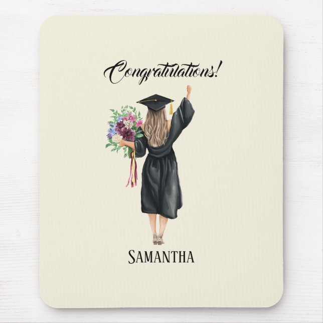 Personalised Watercolor Graduation (8) Mouse Pad (Front)