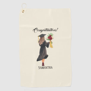 Personalised Watercolor Graduation Golf Towel