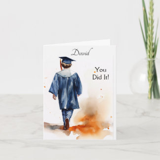 Personalised Watercolor Graduation Greeting Card