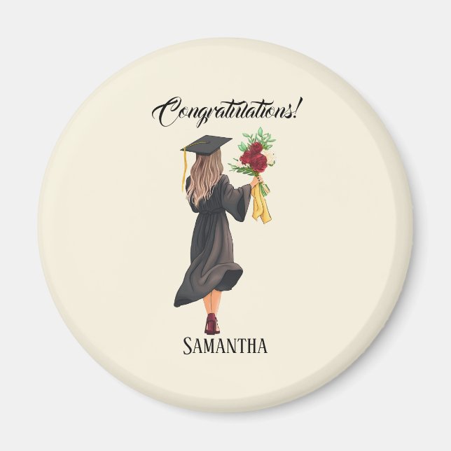 Personalised Watercolor Graduation  Magnet (Front)