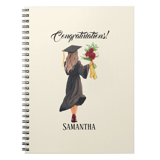 Personalised Watercolor Graduation  Notebook (Front)