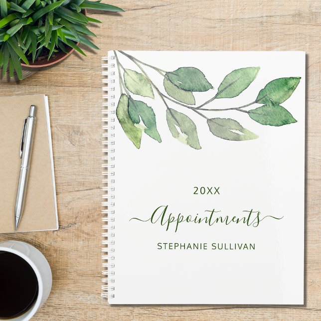 Personalised Watercolor Greenery Appointments Planner (Creator Uploaded)