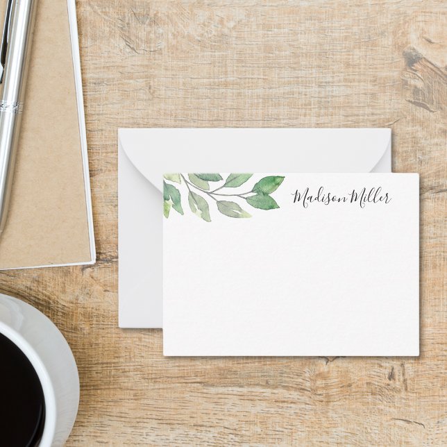 Personalised Watercolor Greenery Card (Creator Uploaded)
