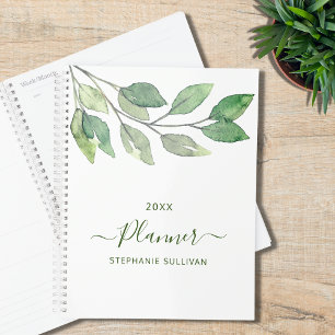 Personalised Watercolor Greenery Planner