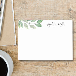  Personalised Watercolor Greenery Post-it Notes