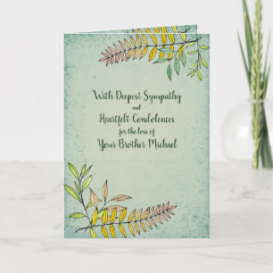 Personalised Watercolor Greenery Sympathy Card