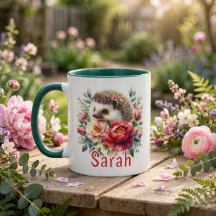 Personalised Watercolor Hedgehog Mug