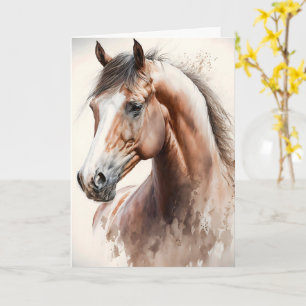 Personalised Watercolor Horse Equine Greeting Card