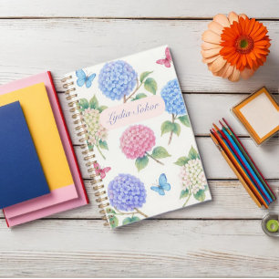Personalised Watercolor Hydrangea Floral Planner