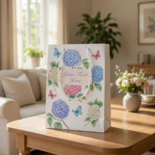 Personalised Watercolor Hydrangea Gift Bag