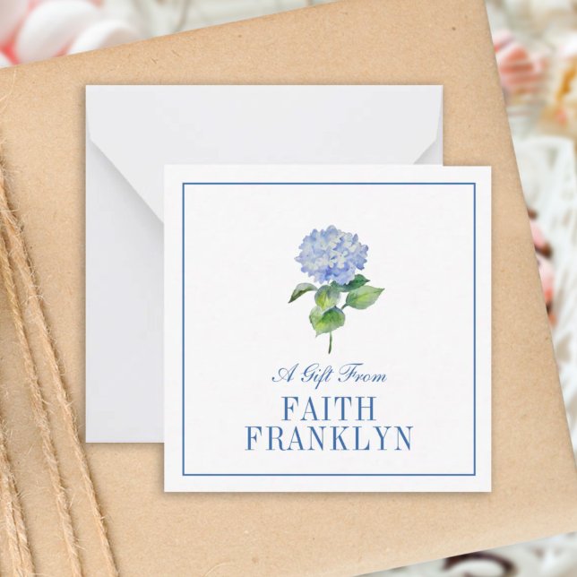 Personalised Watercolor Hydrangea Gift Enclosure Card (Creator Uploaded)