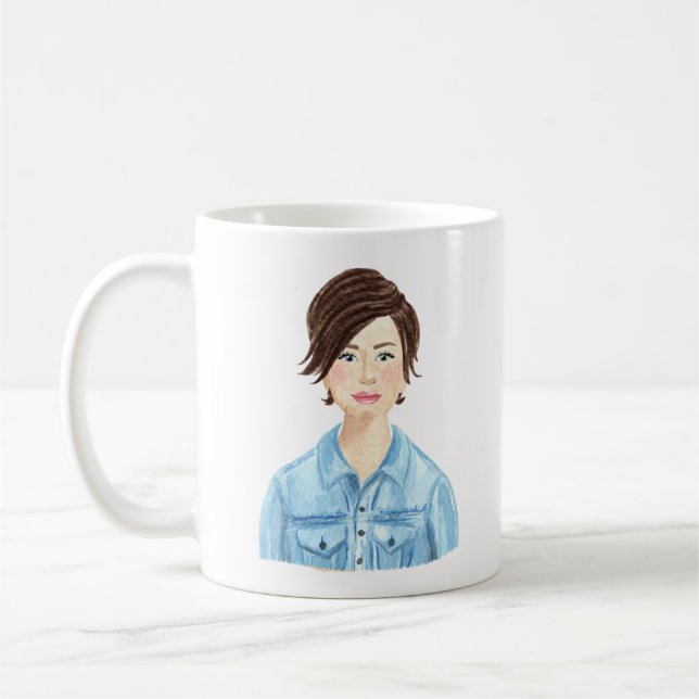 Personalised Watercolor Image Mug (Left)