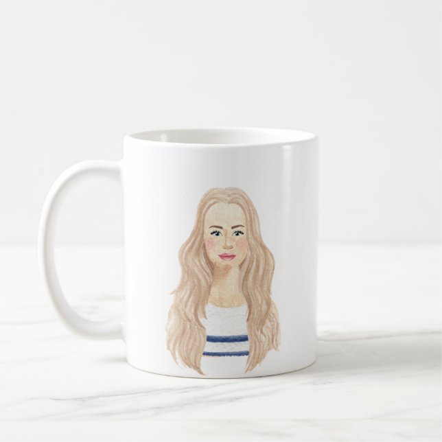 Personalised Watercolor Image Mug (Left)
