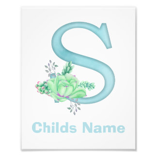 Personalised Watercolor Letter R Photo Print