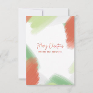 Personalised Watercolor Modern Merry Christmas Thank You Card