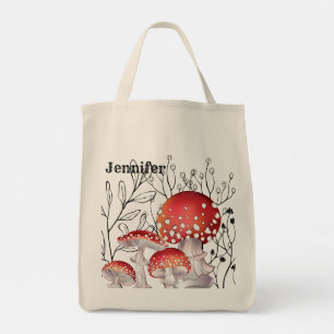 Personalised Watercolor Mushroom Tote