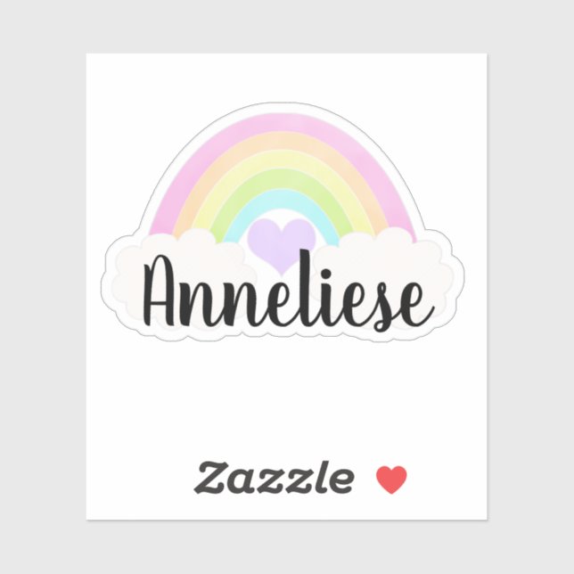 Personalised Watercolor Pastel Colourful Rainbow (Sheet)