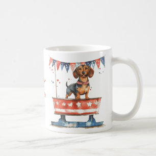 Personalised Watercolor Patriotic Dachshund Mug