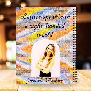 Personalised Watercolor Photo Name Lefties Girls Notebook