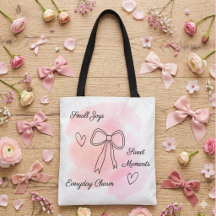 Personalised Watercolor Pink Coquette Tote Bag