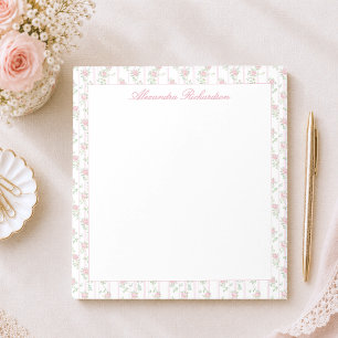 Personalised Watercolor Pink Floral Notepad
