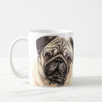 Personalised Watercolor Pug Mug