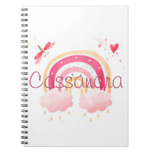 Personalised watercolor rainbow   notebook