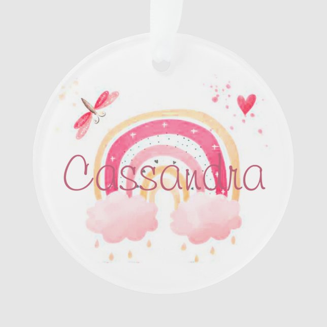 Personalised watercolor rainbow   ornament (Front)
