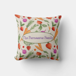Personalised Watercolor Root Vegetable pillow