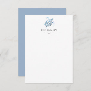 Personalised Watercolor Sea Turtle Blue Thank You Card
