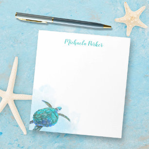 Personalised Watercolor Sea Turtle Stationery Notepad