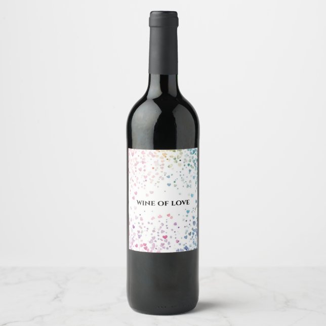 personalised watercolor sprinkles wine labels (Front)