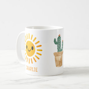 Personalised Watercolor Sun Cactus  Coffee Mug