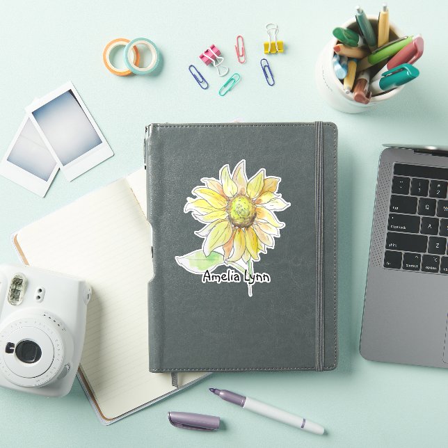 Personalised Watercolor Sunflower (iPad Cover)