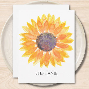 Personalised Watercolor Sunflower Card
