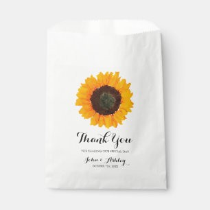 Personalised Watercolor Sunflower Fall Wedding Favour Bag