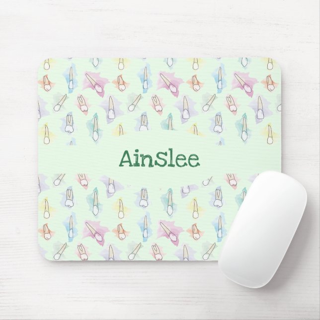 Personalised Watercolor Teeth Mouse Pad (With Mouse)