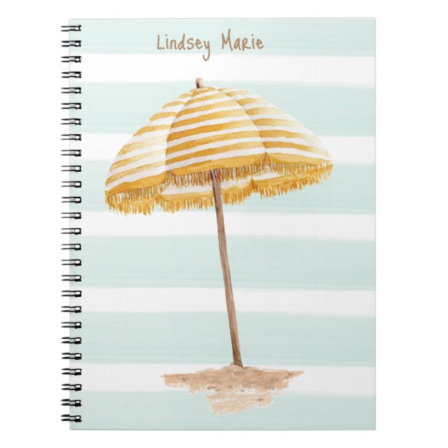 Personalised Watercolor Umbrella Notebook (Front)