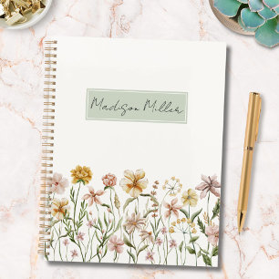 Personalised Watercolor Wildflower Meadow Floral Planner