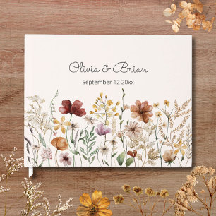 Personalised Watercolor Wildflower Pretty Floral Guest Book