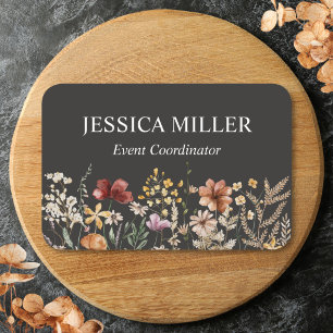 Personalised Watercolor Wildflower Pretty Floral Name Tag