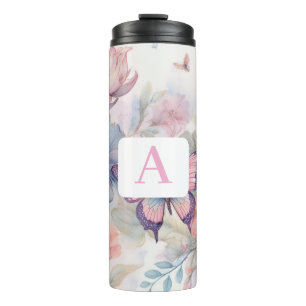 Personalised Watercolor with Monogram Thermal Tumbler