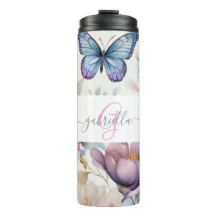Personalised Watercolor with Name & Monogram Thermal Tumbler