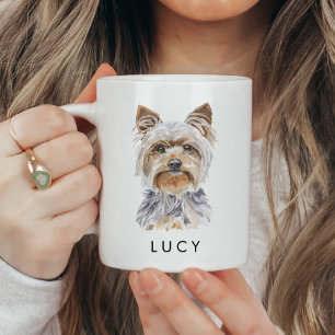 Personalised Watercolor Yorkie Dog Lover Mug