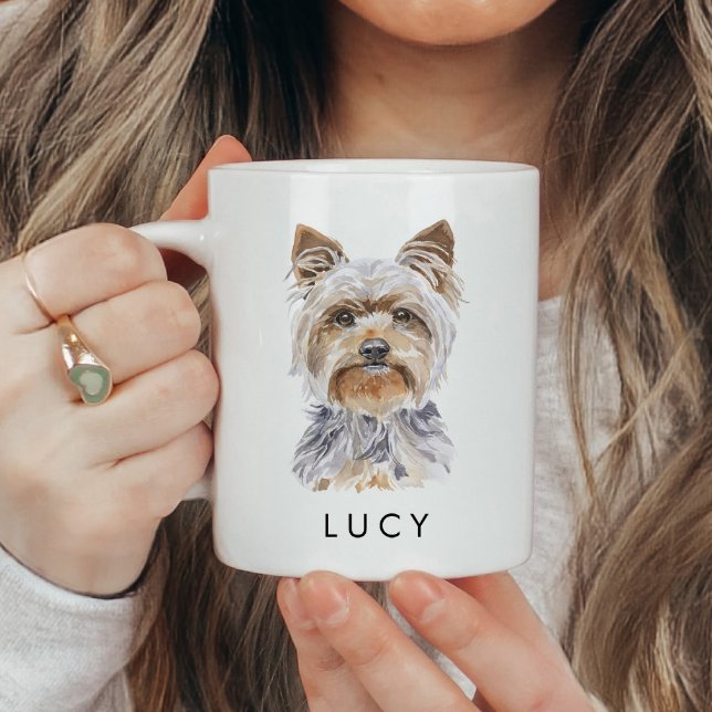 Personalised Watercolor Yorkie Dog Lover Mug (Creator Uploaded)