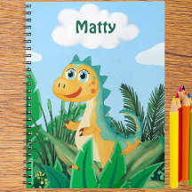 Personalised Watercolour Dinosaur Boys School