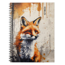 Personalised Watercolour Fox Notebook